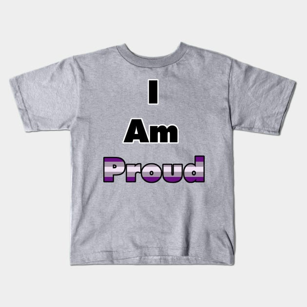 I am Proud (gray asexual) Kids T-Shirt by Zorveechu